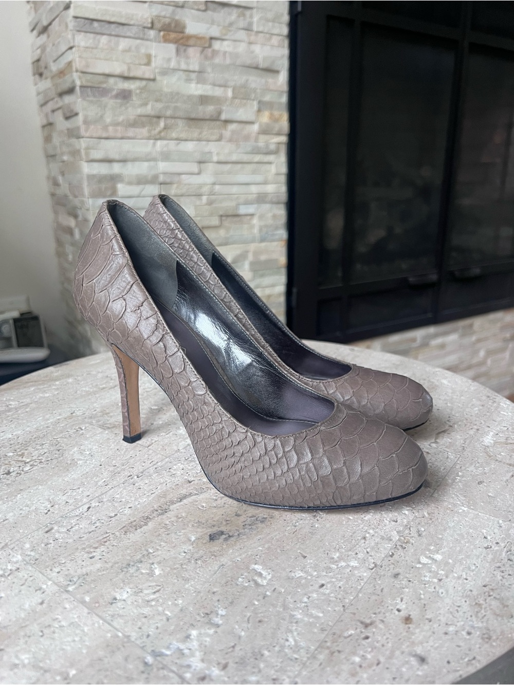 Via Spiga Snakskin Heels